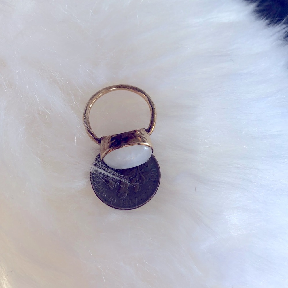 Julie Vos Stacking ring rainbow moonstone size 5